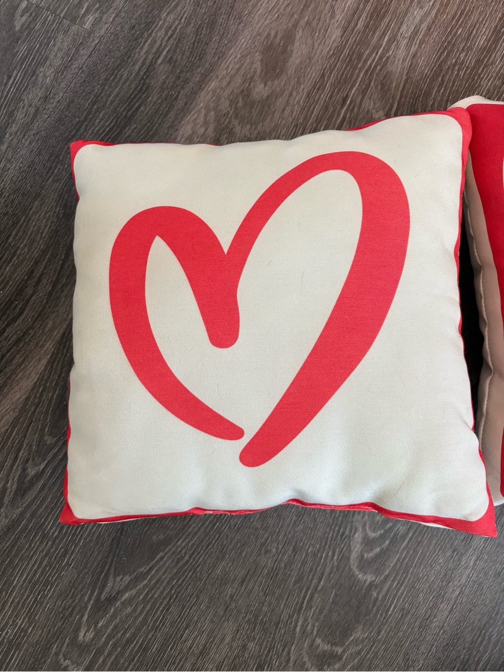 Red Heart Decorative Pillow - Holiday Accent Cushion